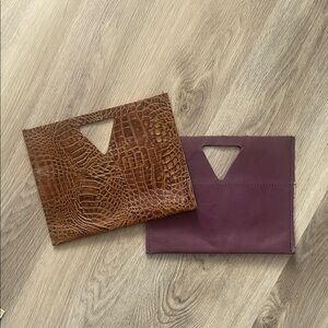2 for 1 Lay-flat Leather travel clutches